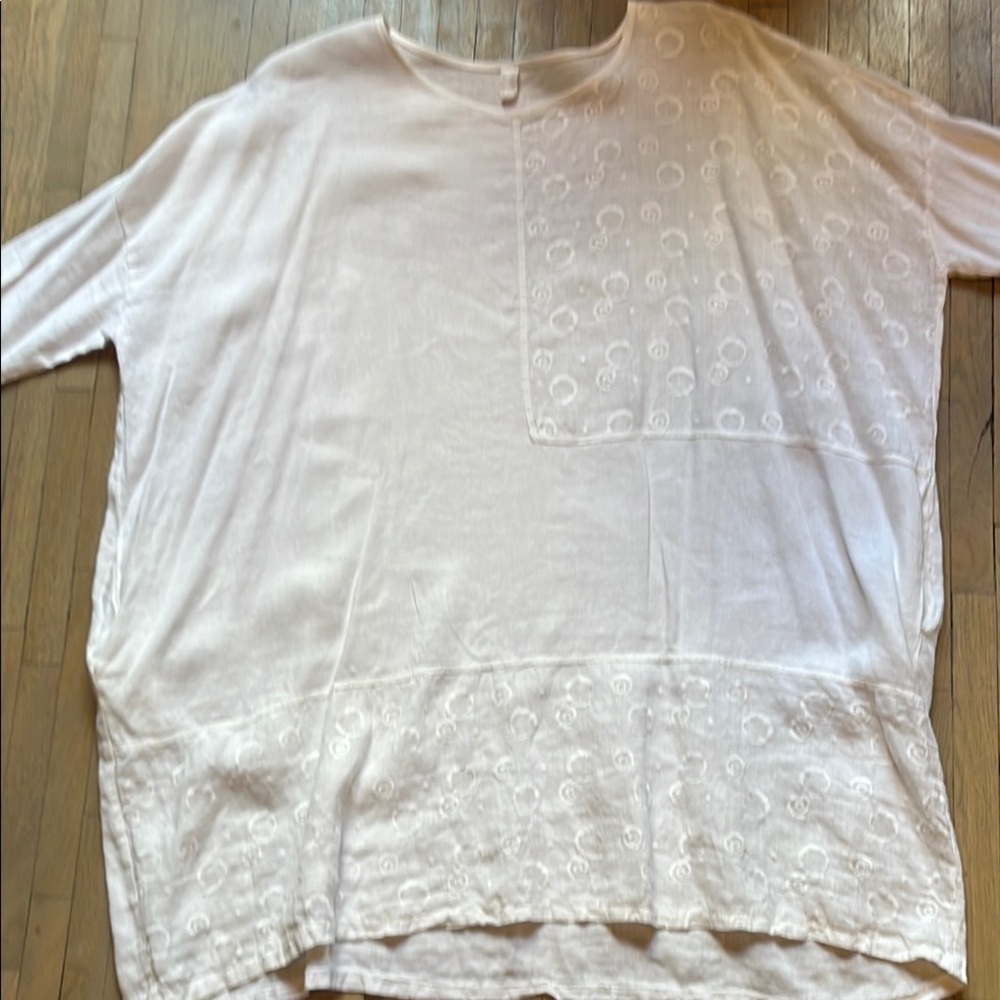 Cream Oversized Boxy Tunic with Short Sleeves